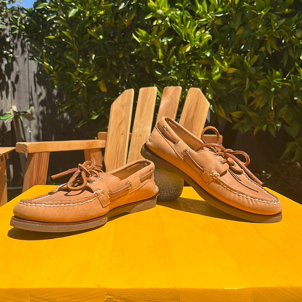 Sperry Top-sider Tan Gold Cup Boat Shoes Loafers